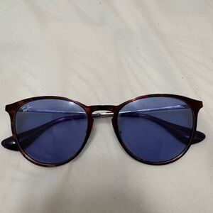 Ray-Ban Brown Blue Round Sunglasses